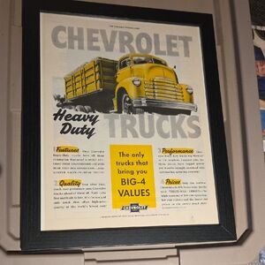 Chevrolet Heavy Duty Trucks Framed Original Magazine Advertisement